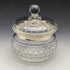 1929 British Vintage Sterling Silver Decorated Cut Glass Jar 351g BM & Co